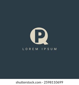 PQ Alphabet letters Initials Monogram logo QP, P and Q
