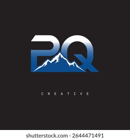 PQ Creative Mountain Logo Bold Gradient Letter mark Branding Design for Business Outdoor Brands