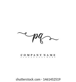 PQ Initial beauty floral logo template PQ Initial beauty floral logo template