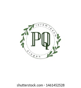 PQ Initial beauty floral logo template