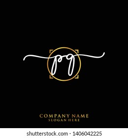 PQ Initial handwriting logo template