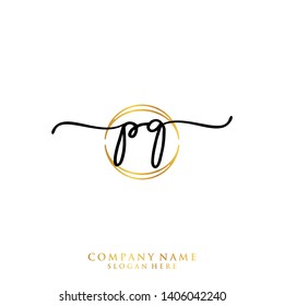 PQ Initial handwriting logo template