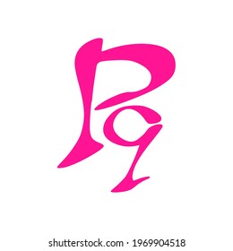Pq initial handwritten logo for identity