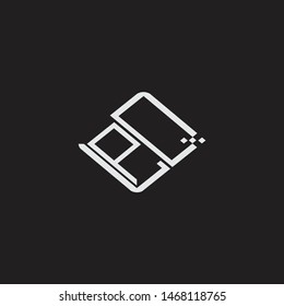 PQ Initial Logo letters with rotate squere template