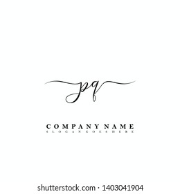PQ Initial luxury handwriting logo vector