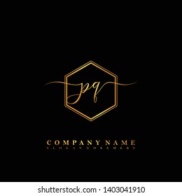 PQ Initial luxury handwriting logo vector