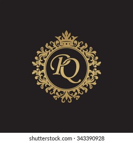 PQ initial luxury ornament monogram logo