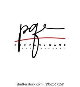 PQ initial signature logo. handwriting logo template vector,