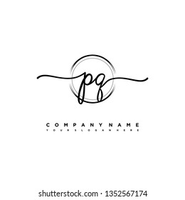PQ initial signature logo. handwriting logo template vector,