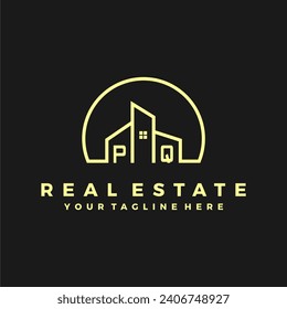 PQ initials homes modern building company logo vector.eps