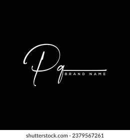 PQ letter beauty handwriting vector logo. 