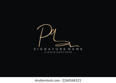 PQ Letter Signature Logo Template elegant design logo Sign Symbol template vector icon