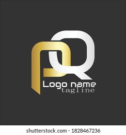 Logo de PQ. Ilustración del logo tipo "PQ" aislado en fondo negro. vector