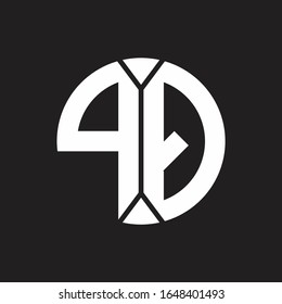 PQ Logo monogram with piece circle ribbon style