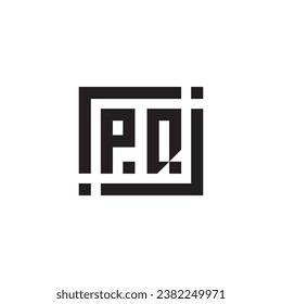 PQ minimalist geometric symbol logo in high quality professional design that will print well across any print media