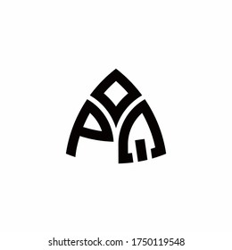 PQ monogram logo with modern triangle style design template isolated on white background
