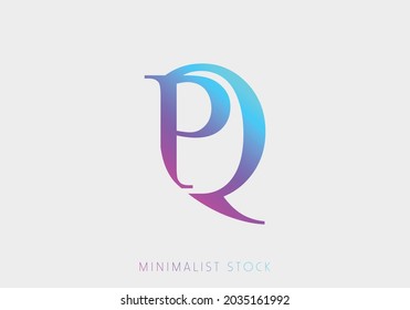 PQ, QP, Q, P Abstract Icon Vector Logo Alphabet Monogram Illustration Initial Template letter for Business, Real Estate Brand Identity, Company, Building. Professional Creative Minimalist Logo Design 