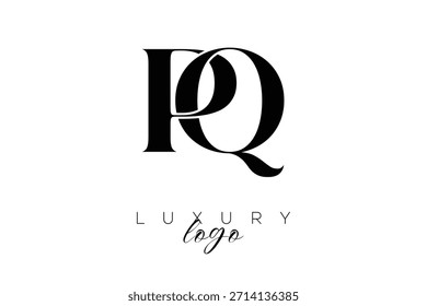 Letra PQ Serif Monogram Tipografia Logotipo para identidade de marca premium elegante