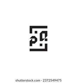 PQ square concept retro logo in high quality professional design that will print well across any print media