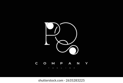 PQ Typografie Logo Design. Stilvolle monogrammierte Designdarstellung mit den Buchstaben P und Q kombiniert in einem künstlerischen Signaturstil, die eine einzigartige und kreative visuelle Darstellung bietet.
