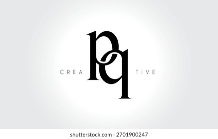 PQpq Elegant Serif Monogram Logo - Luxuriöses typografisches Kleinbuchstaben-Zeichen für modernes Branding