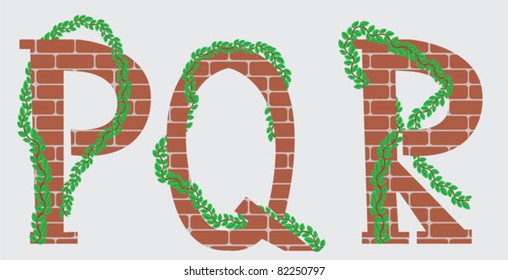 PQR letters vector design