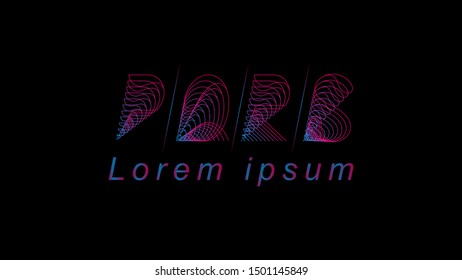 PQRS Font Logo Type Template in futuristic disco style