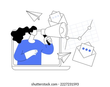 PR abstract concept vector illustration. Public relations service, promotion strategy, website element, menu bar, corporate event, newsletter, PR, user interface, communication abstract metaphor.