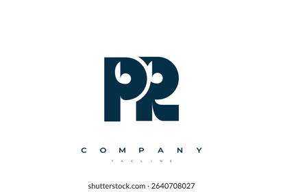 PR Abstract Geometric Logo Design. Modern and elegant logo design with simplistic typography elements, showcasing branding excellence.
