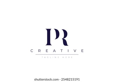 PR letras abstractas minimalistas Logo Monogram. Es un logo minimalista, este logo está hecho combinando dos letras