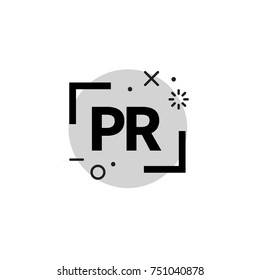 PR Agency Logo. Icon Public Relations. Stock Vector