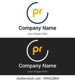 PR business logo icon design template elements. Vector color sign.