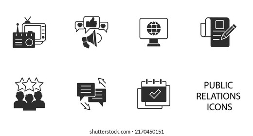 pr - chart with keywords icons set . pr - chart with keywords pack symbol vector elements for infographic web