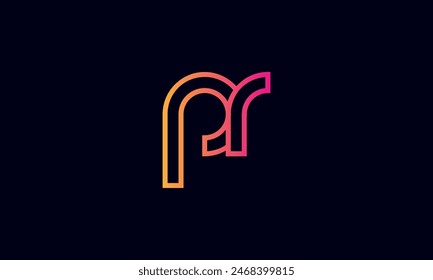 PR Creative And Modern PR Logo. Initial Letter PR Logo Design on Black Background.