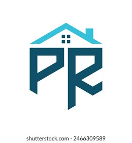 PR House Logo Design Template. Letter PR Logo for Real Estate, Construction or any House Related Business