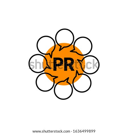 pr illustration with comments bubbles, public relations vector idea