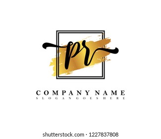 PR Initial handwriting logo concept