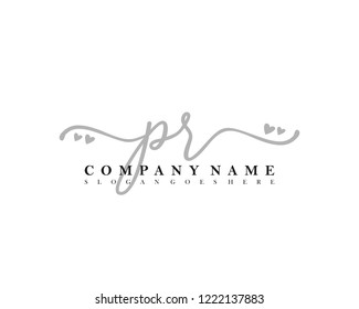 PR Initial handwriting logo vector