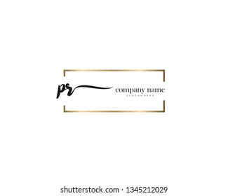 PR Initial handwriting logo vector. Hand lettering for designs.