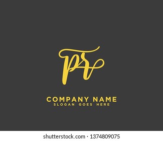 PR Initial Handwriting Logo Vector