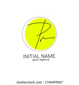 Pr initial handwriting logo vector