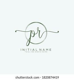 PR Initial handwriting logo vector