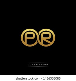 PR initial letter linked circle capital monogram logo modern template