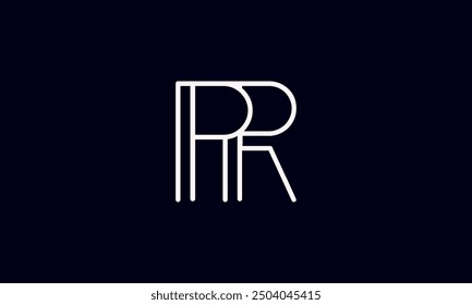 PR initial letter logo design. PR logo design vector in black background.