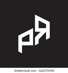 PR Initial Letters logo monogram with up to down style