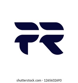PR initial logo blue and ellegant