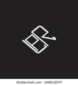 PR Initial Logo letters with rotate squere template