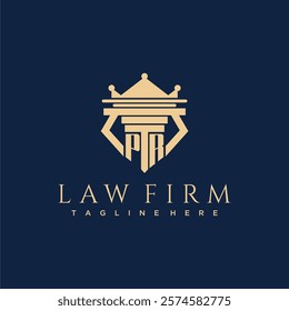 PR initial monogram logo for lawfirm vector design