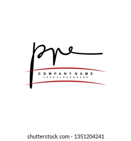 PR initial signature logo. handwriting logo template vector,