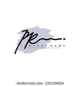 PR initial signature logo. handwriting logo template vector,